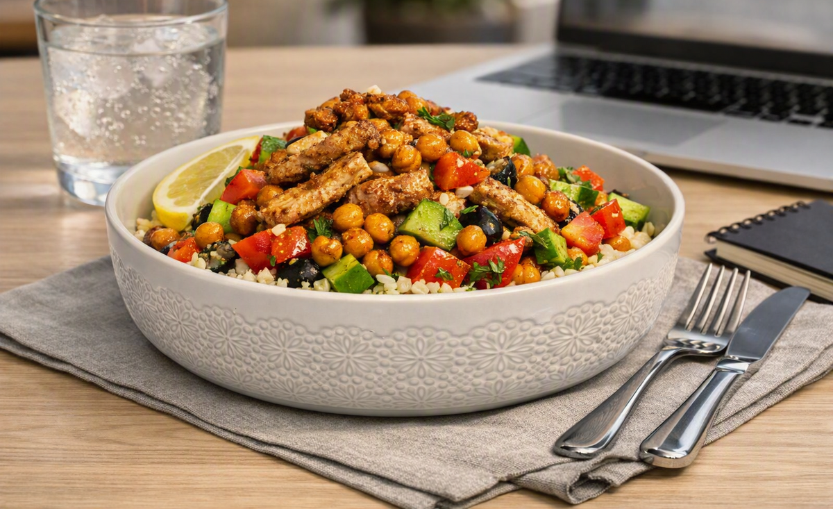September 17, 2026 Thursday - Mediterranean Pork & Chickpea Crunch Bowl